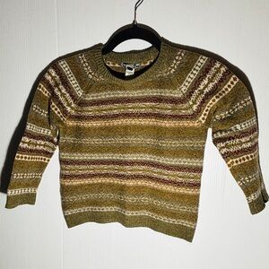 Bonpoint Wool Sweater Size 6 Multicolor Striped Crewneck Girls Luxury Kids